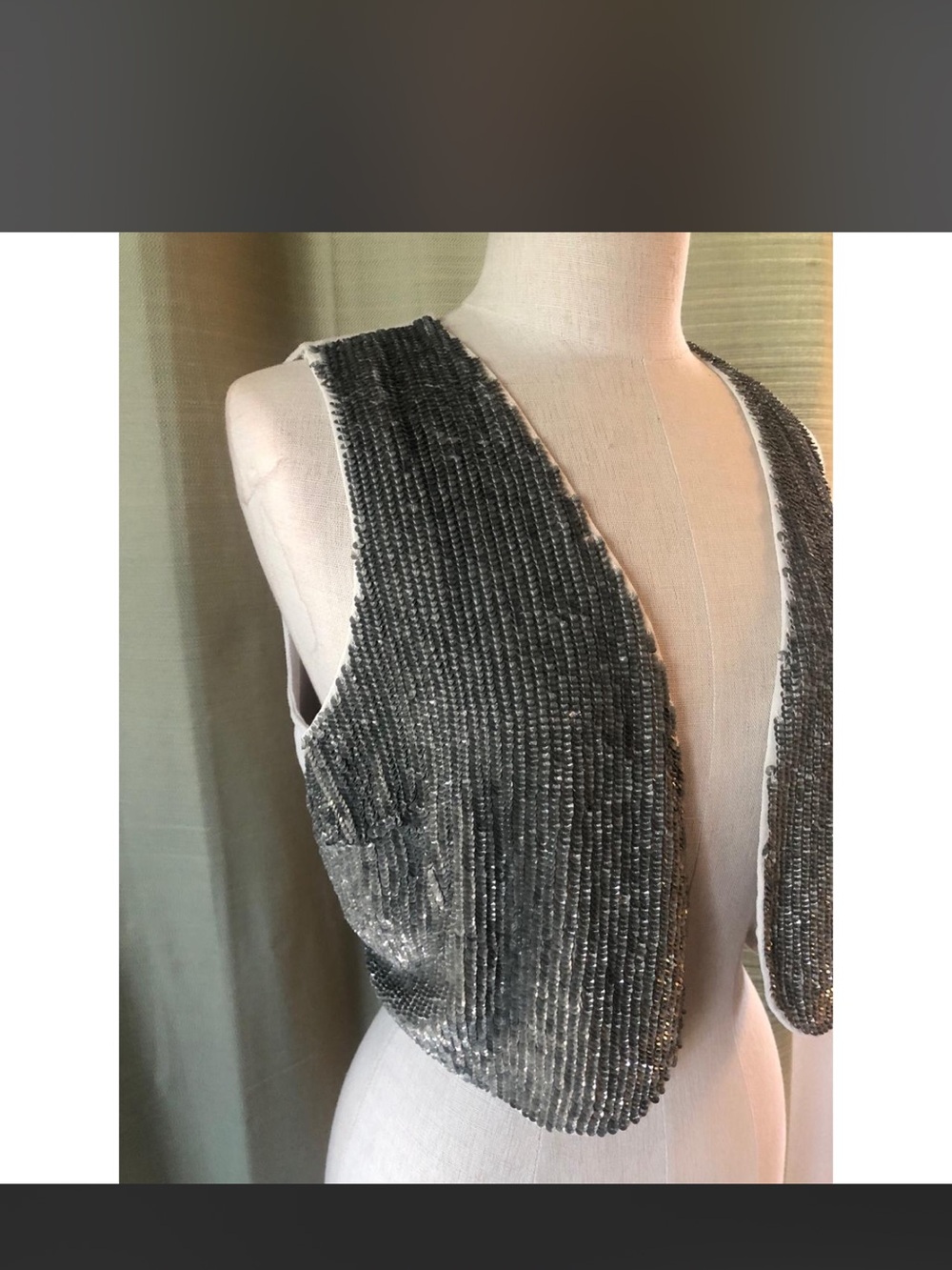 VINTAGE 1981 GUESS Silver Beaded Sequin Vest